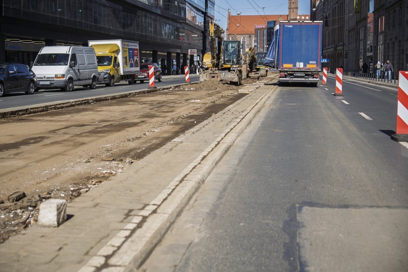Remont torowiska na ulicy Piotra Skargi
