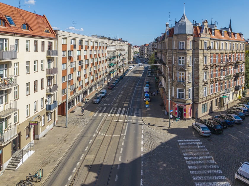 Ulica Nowowiejska z lotu ptaka