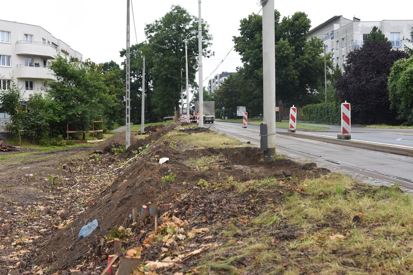 Budowa mijanki na ulicy Przyjaźni