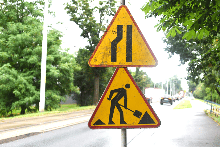 Budowa mijanki na ulicy Przyjaźni