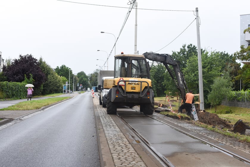 Budowa mijanki na ulicy Przyjaźni