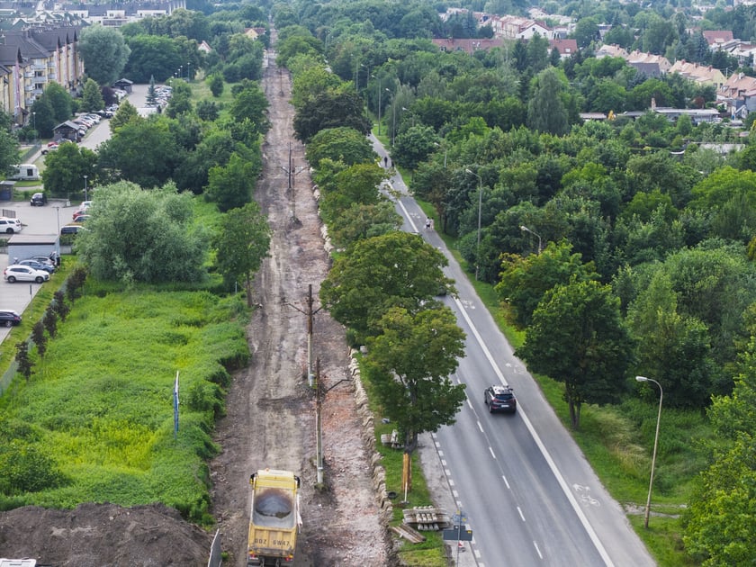 Remont torowiska na ulicy Kosmonautów