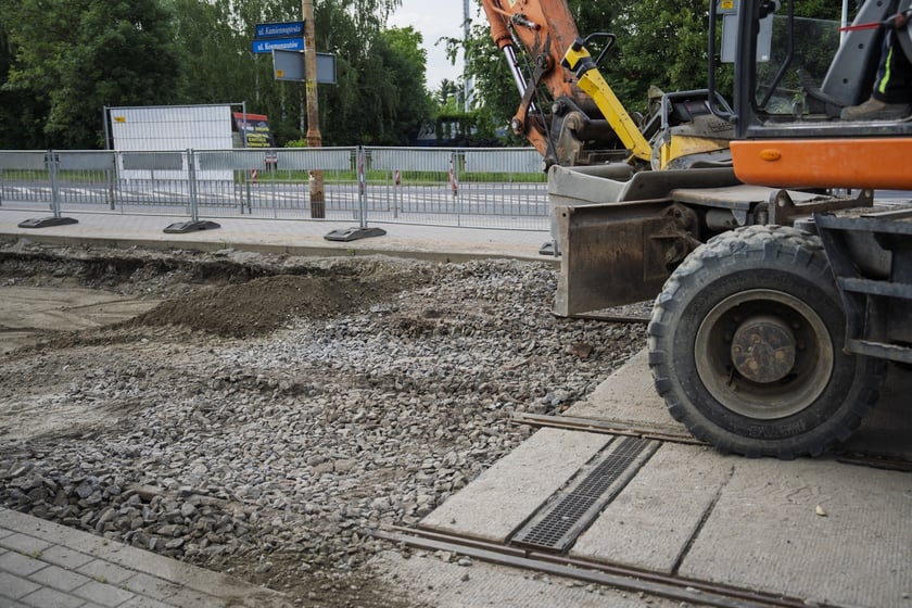 Remont torowiska na ulicy Kosmonautów