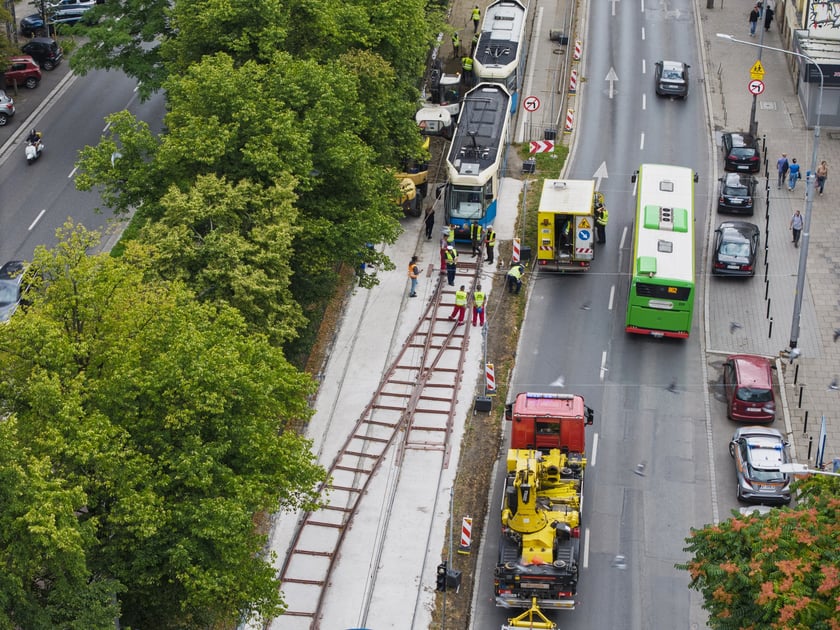 Wykolejenie tramwaju na Powstańców Śląskich / Jastrzębia - 31 lipca 2025 r.