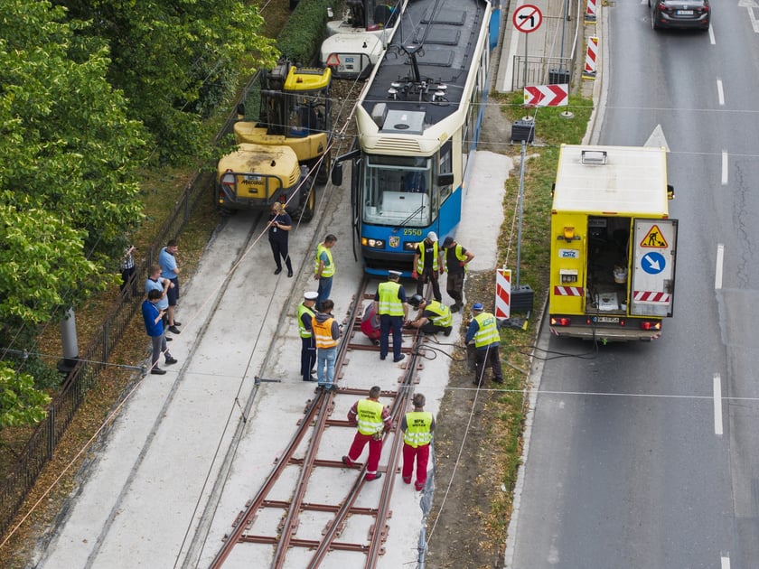 Wykolejenie tramwaju na Powstańców Śląskich / Jastrzębia - 31 lipca 2025 r.