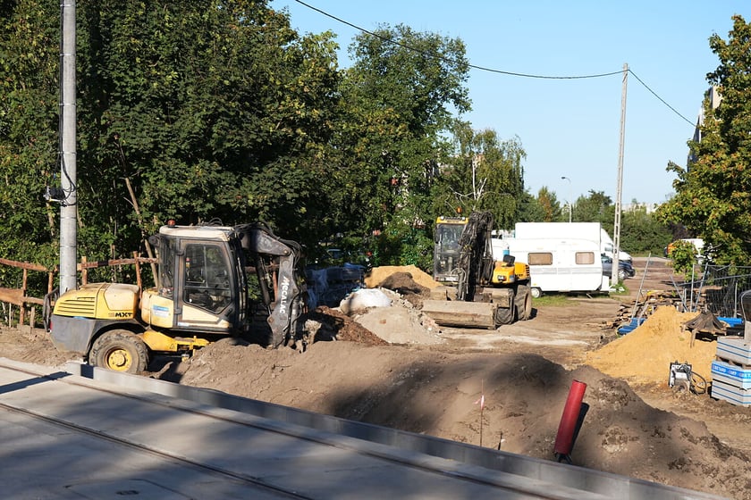 Budowa mijanki na ul. Przyjaźni, stan z dnia 20 września 2025 r.