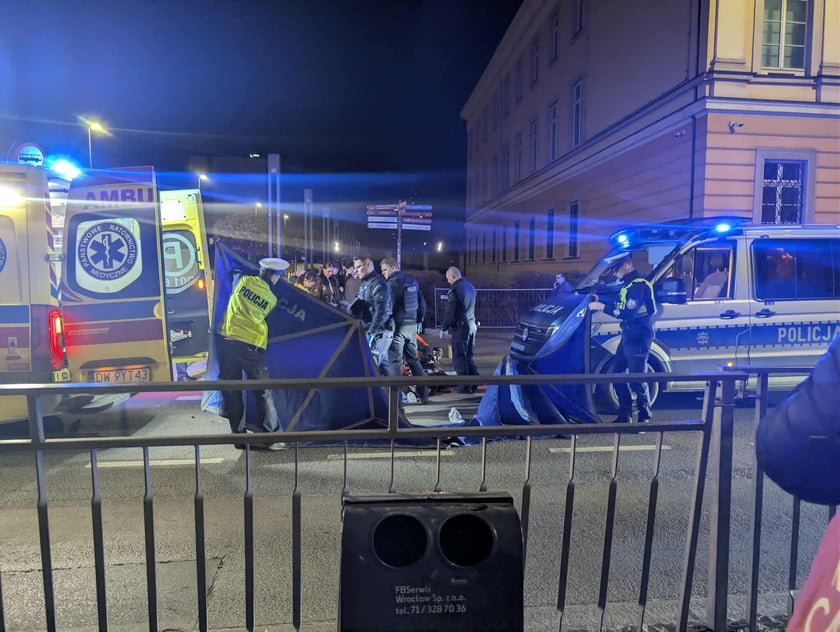 Potrącenie pieszego na Zamkowej we Wrocławiu