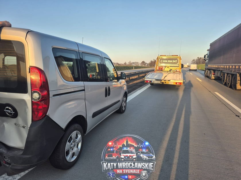 Kolizja na A4 w stronę Wrocławia - spory zator