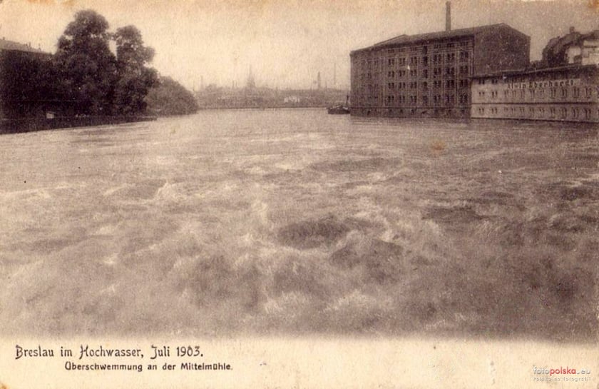 Powódź w przedwojennym Wrocławiu. Lipiec 1903 roku