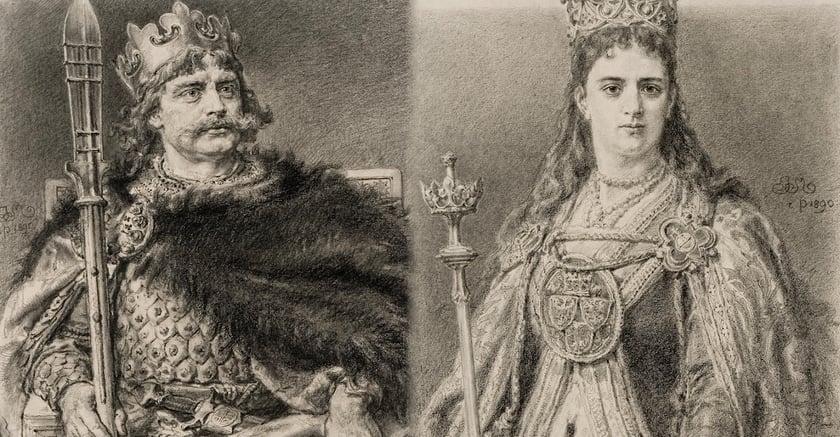 Jan Matejko, Poczet Kr&oacute;l&oacute;w Polskich, Bolesław Chrobry, 1890, ze zbior&oacute;w Muzeum Narodowego we Wrocławiu, fot. Arkadiusz Podstawka ///&nbsp;Jan Matejko, Poczet Kr&oacute;l&oacute;w Polskich, Jadwiga, 1890, ze zbior&oacute;w Muzeum Narodowego we Wrocławiu, fot. Arkadiusz Podstawka