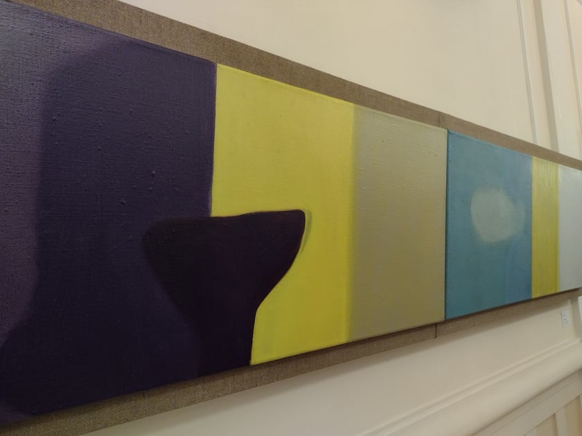 Anna Maria Kramm, Synergia drzew, olej na pł&oacute;tnie, 120 x 50 cm, 2024 i 110 x 50 cm, 2024