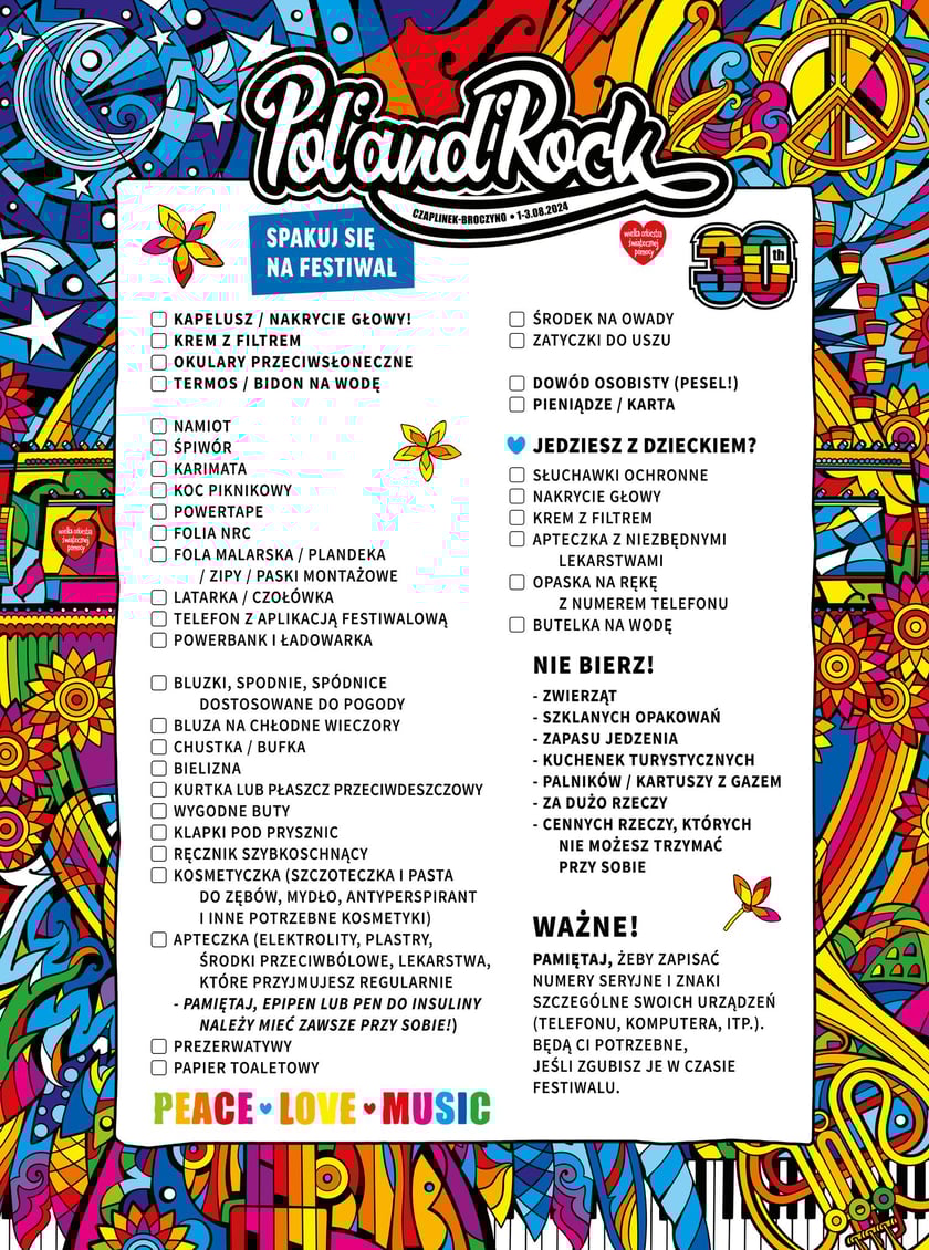 Co zabrać ze sobą na festiwal?