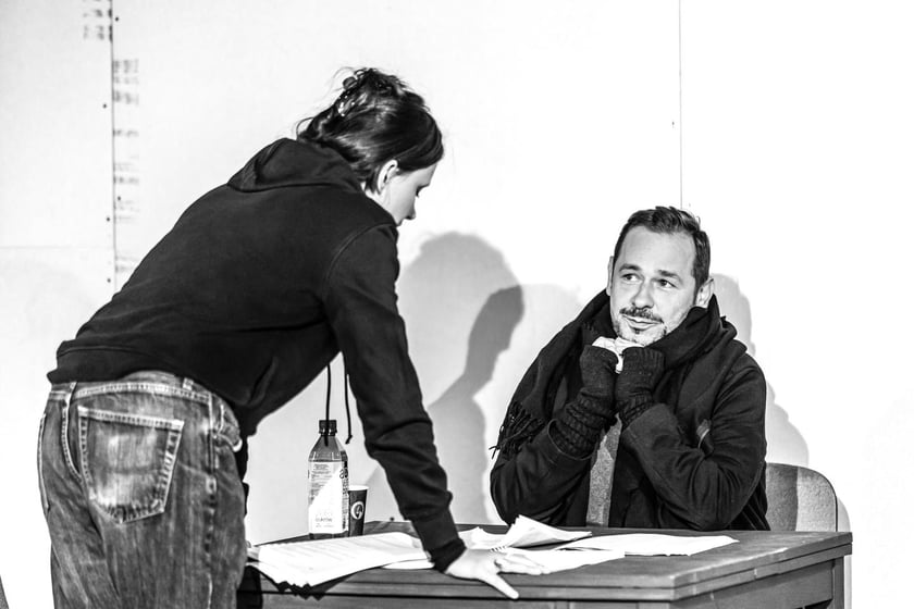 Zdjęcie z próby „Jesieni” w Teatrze Polskim w Podziemiu