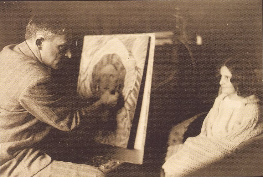 Witkacy maluje portret Krystyny Głogowskiej