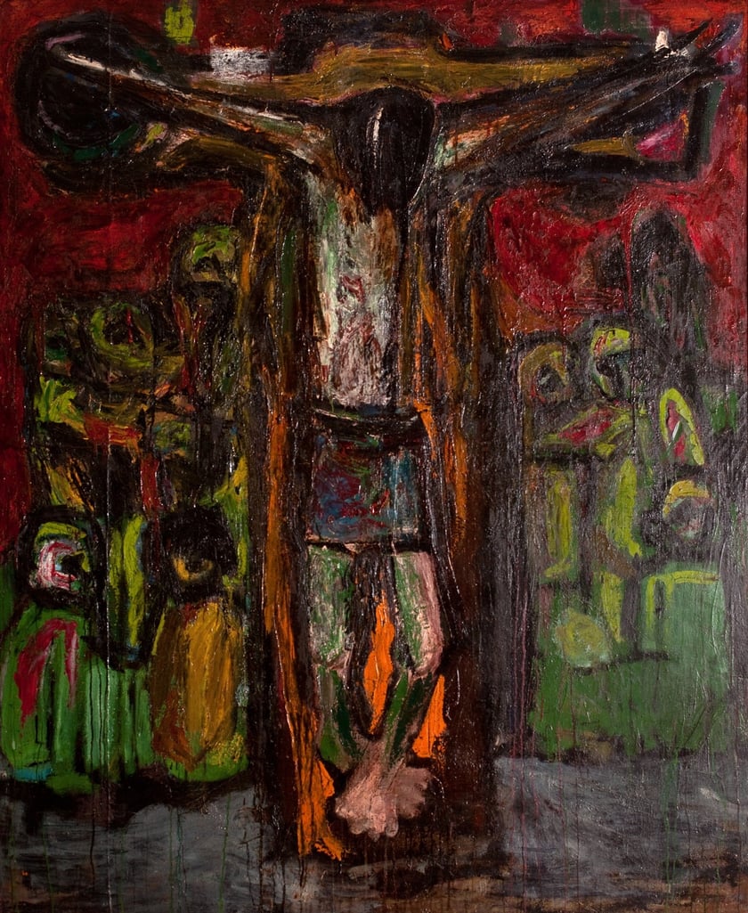 Waldemar Cwenarski, Ukrzyżowanie, 1952, olej, pł&oacute;tno, Muzeum Narodowe we Wrocławiu