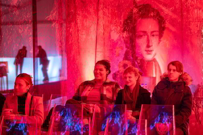 Strefa Melomana Konkursu Chopinowskiego w specjalnym pawilonie na pl. Społecznym przed dawnym Impartem&nbsp;