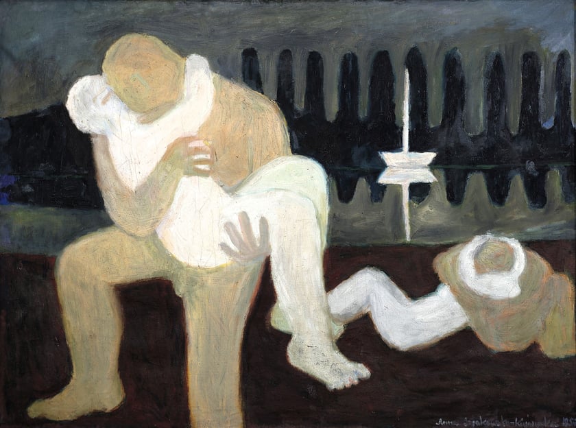 Anna Szpakowska-Kujawska, Kochankowie, olej, płótno, 1957