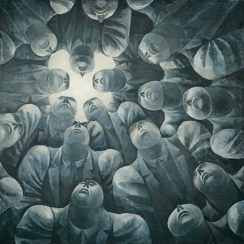 Anna Szpakowska-Kujawska, Atomy I, olej na płótnie, 1968, wł. Muzeum Narodowe we Wrocławiu