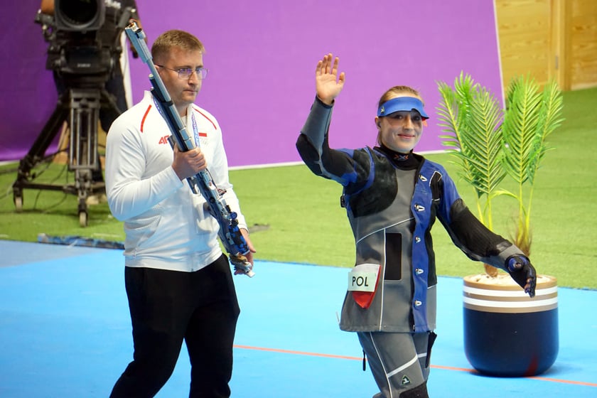 Julia Piotrowska z WKS Śląsk podczas Mistrzostw Świata w strzelectwie, Kair 2022