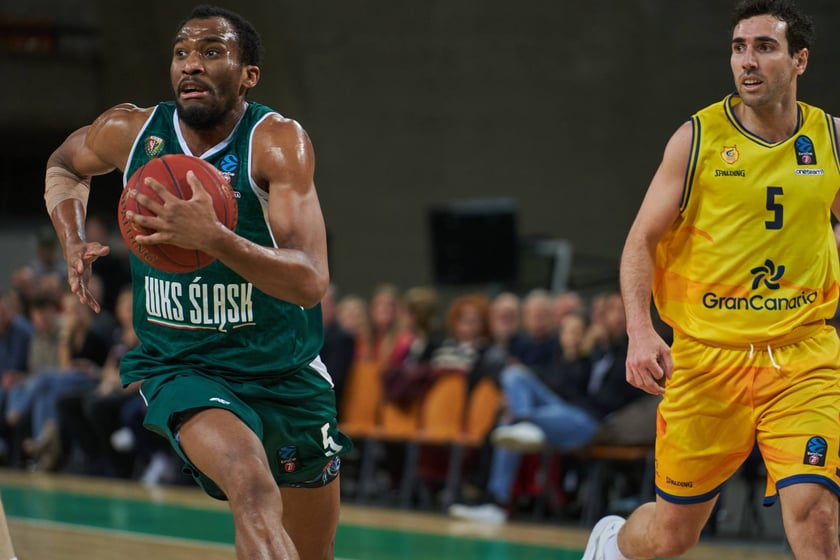 Zdjęcia z meczy Śląska Wrocław z Gran Canarią 11 stycznia 2023 w Hali Stulecia