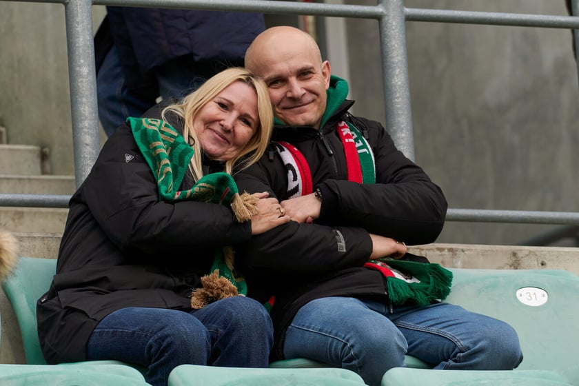 Kibice na trybunach Tarczyński Arena we Wrocławiu, mecz Śląsk Wrocław - Piast Gliwice, 06.04.2023