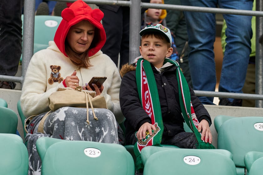 Kibice na trybunach Tarczyński Arena we Wrocławiu, mecz Śląsk Wrocław - Piast Gliwice, 06.04.2023