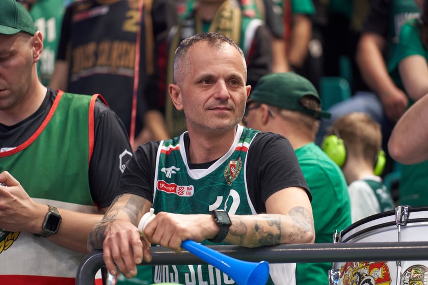 Kibice na meczu Śląska w hali Orbita 3 maja 2023