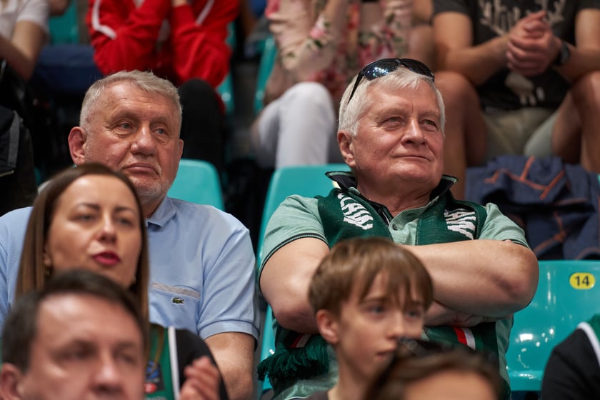 Kibice na meczu Śląska w hali Orbita 3 maja 2023