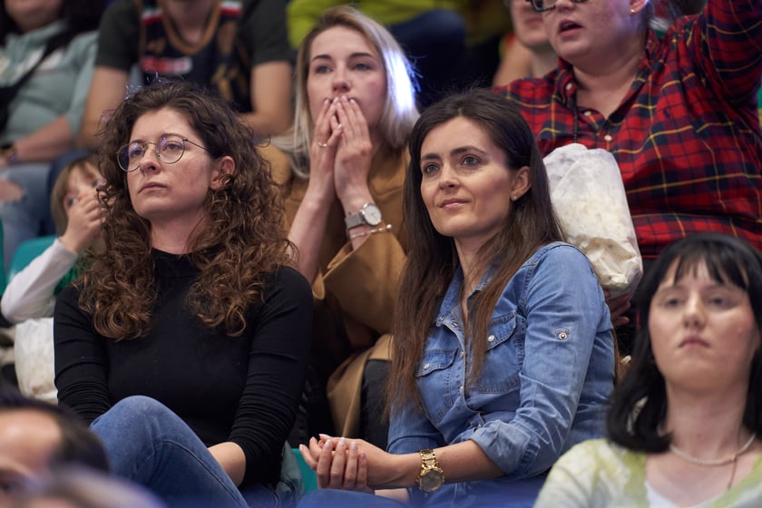 Kibice na meczu Śląska w hali Orbita 3 maja 2023