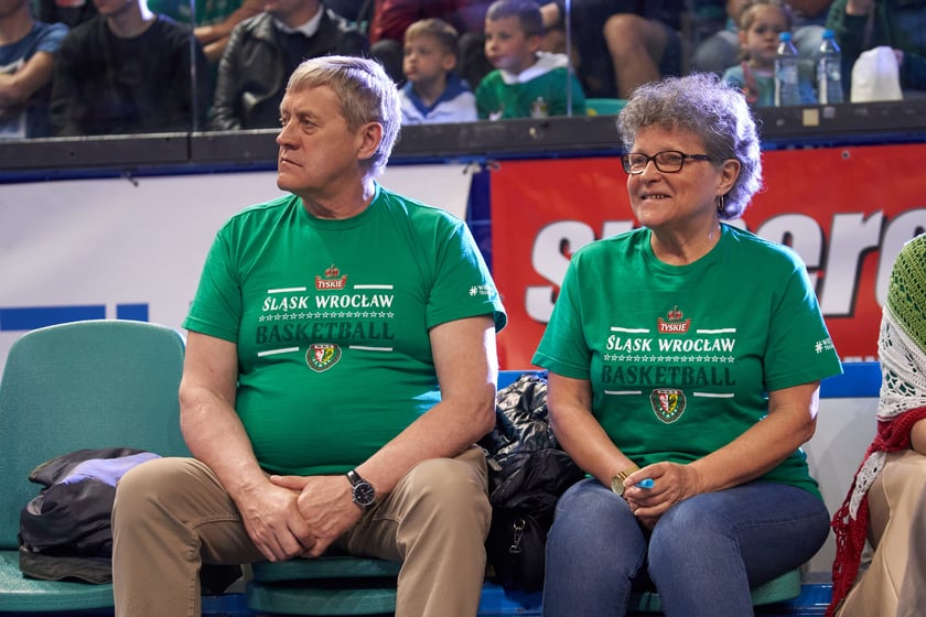 Kibice na meczu Śląska w hali Orbita 3 maja 2023