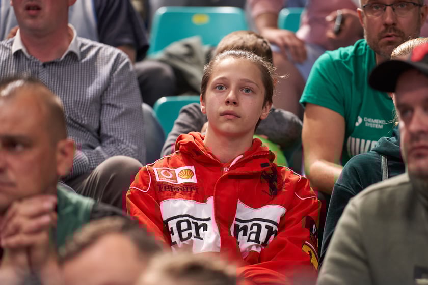 Kibice na meczu Śląska w hali Orbita 3 maja 2023