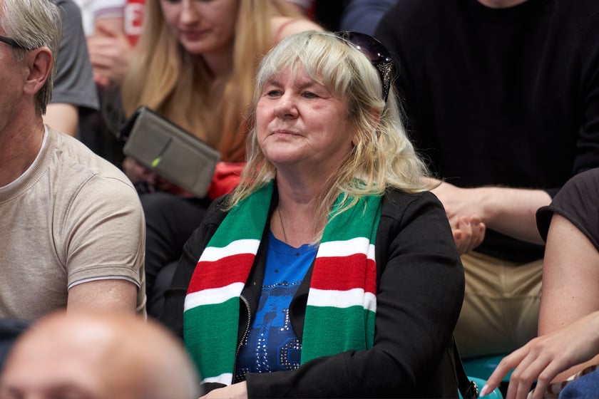 Kibice na meczu Śląska w hali Orbita 3 maja 2023