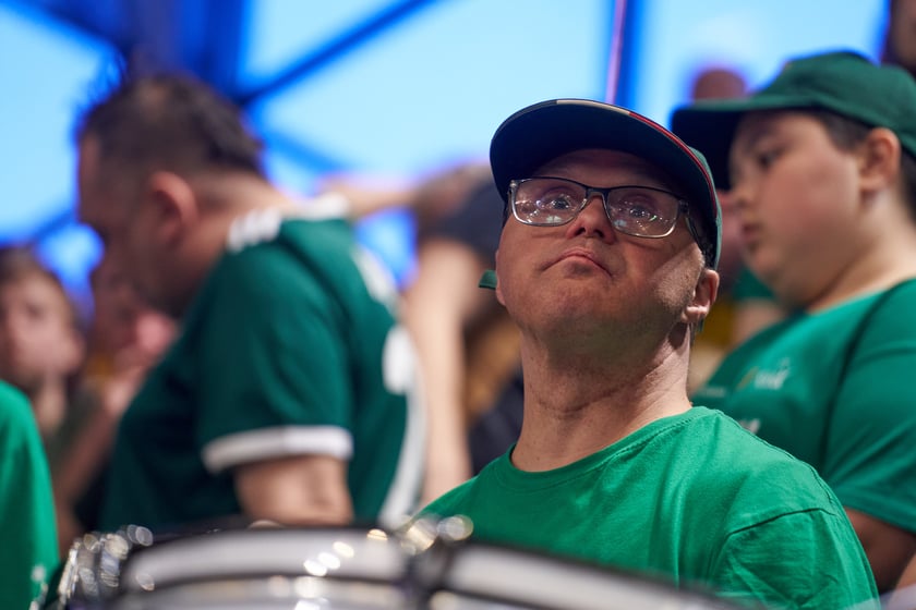 Kibice na meczu Śląska w hali Orbita 3 maja 2023