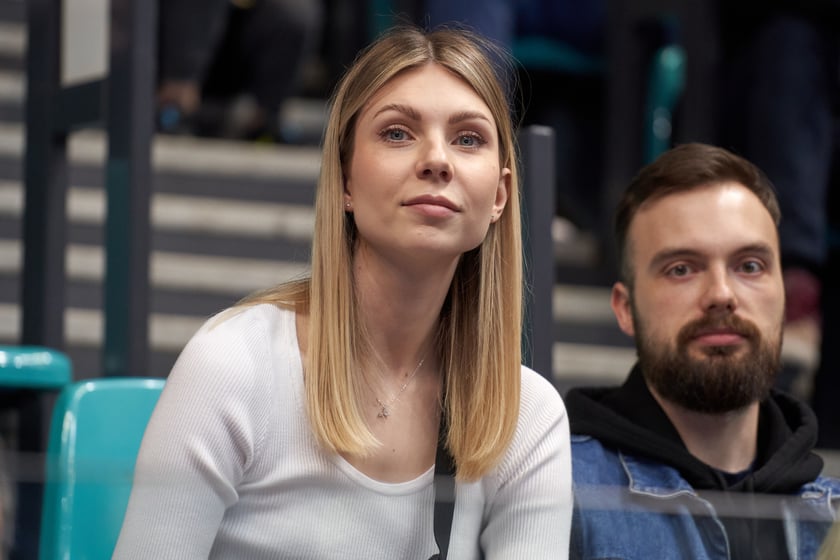 Kibice na meczu Śląska w hali Orbita 3 maja 2023