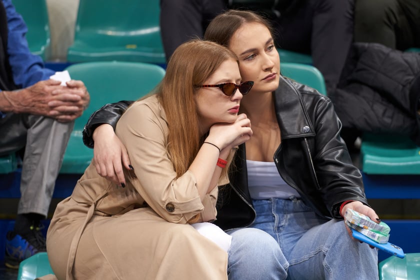 Kibice na meczu Śląska w hali Orbita 3 maja 2023