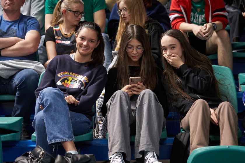 Kibice na meczu Śląska w hali Orbita 3 maja 2023