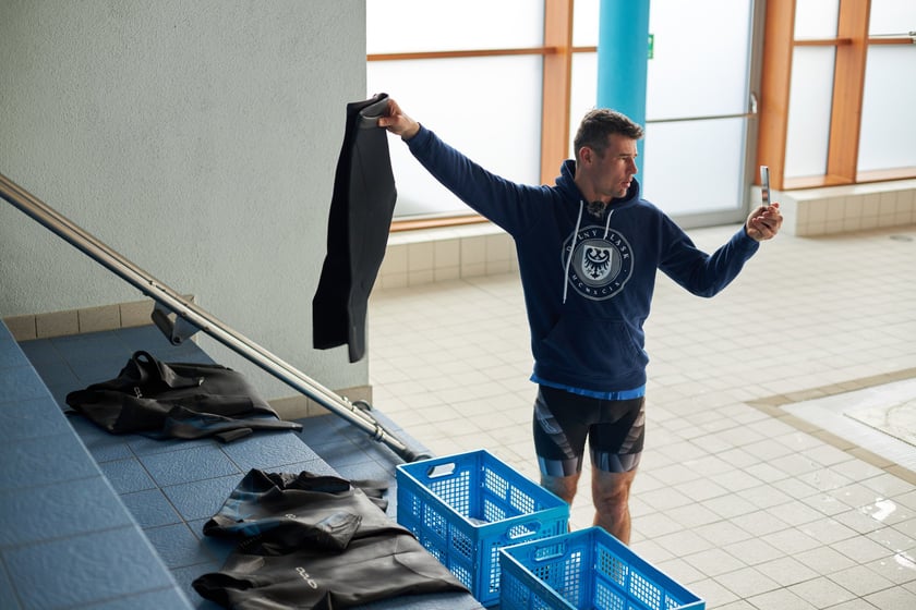 Adrian Kostera, trening w aquaparku przy Borowskiej we Wrocławiu