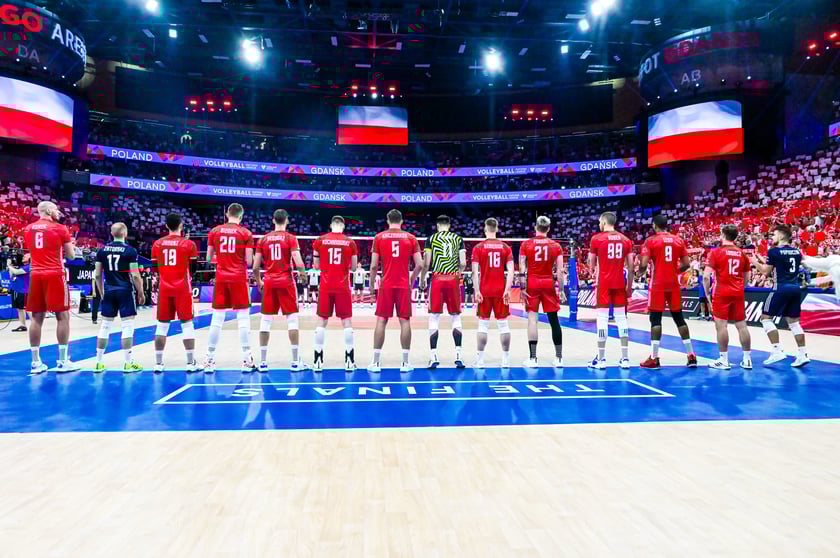 Siatkarze polskiej reprezentacji podczas meczu z Japonią w p&oacute;łfinale Ligi Narod&oacute;w