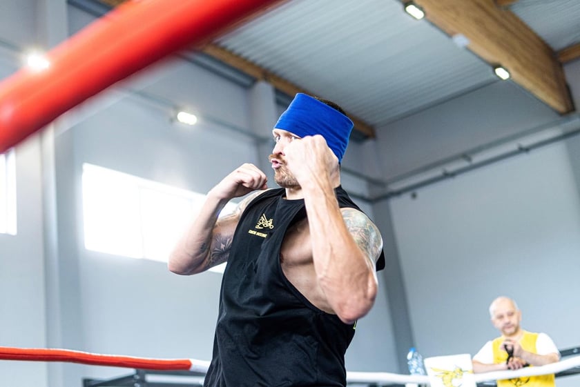 Usyk podczas treningu