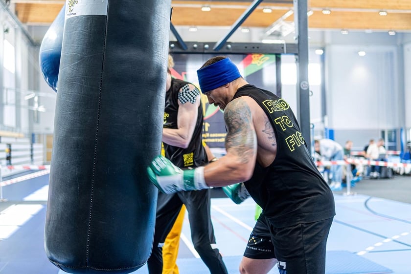 Usyk podczas treningu