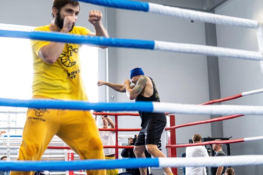 Usyk podczas treningu