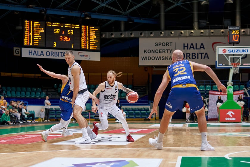 Śląsk Wrocław 88:79 Arka Gdynia, hala Orbita, październik 2023