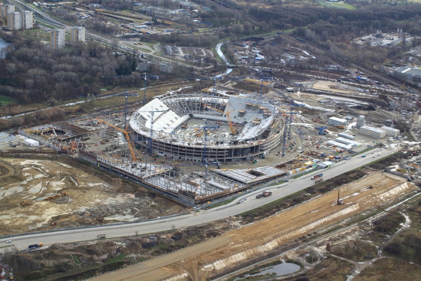 Budowa Tarczyński Areny we Wrocławiu w latach 2009-2011