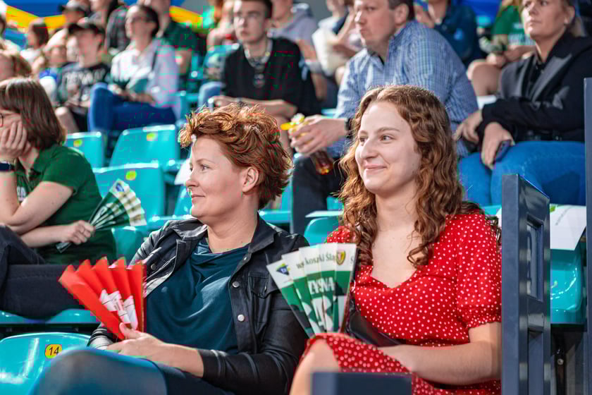 Kibice na meczu Śląska Wrocław z drużyną Arriva Polski Cukier Toruń w Orbicie