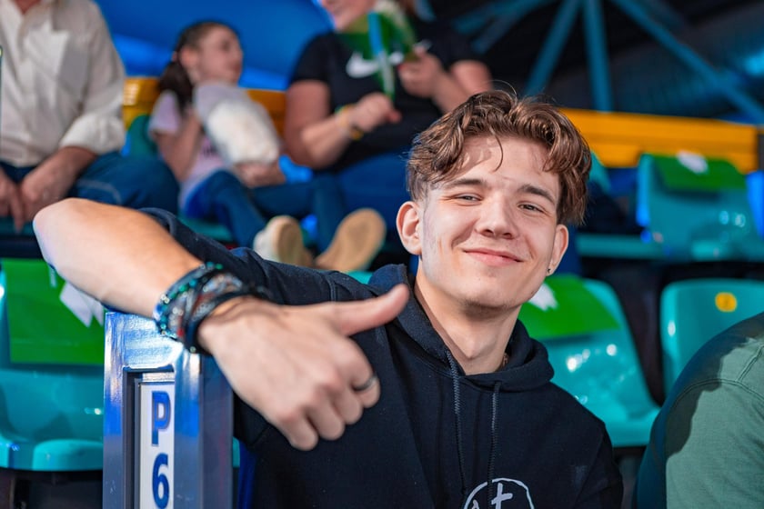 Kibice na meczu Śląska Wrocław z drużyną Arriva Polski Cukier Toruń w Orbicie