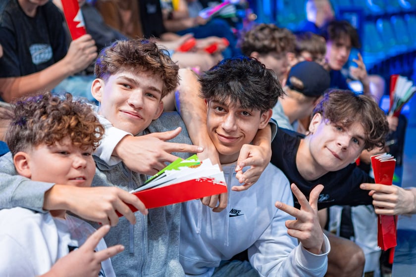 Kibice na meczu Śląska Wrocław z drużyną Arriva Polski Cukier Toruń w Orbicie