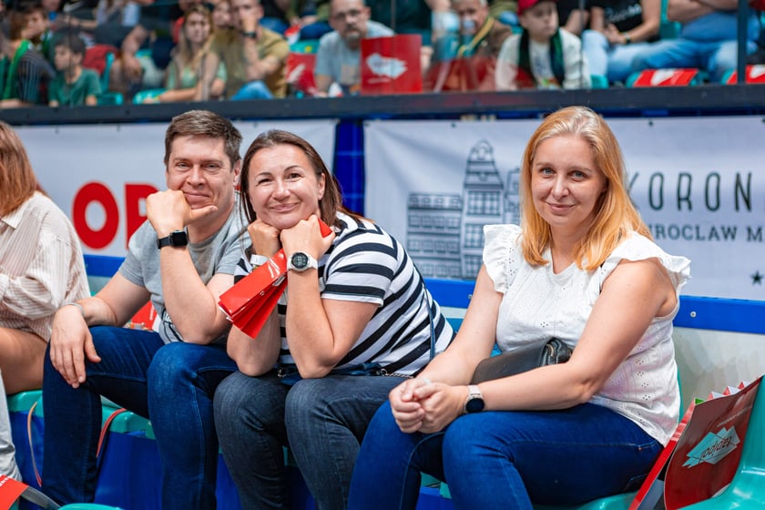 Kibice na meczu Śląska Wrocław z drużyną Arriva Polski Cukier Toruń w Orbicie