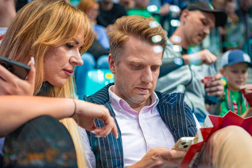 Kibice na meczu Śląska Wrocław z drużyną Arriva Polski Cukier Toruń w Orbicie