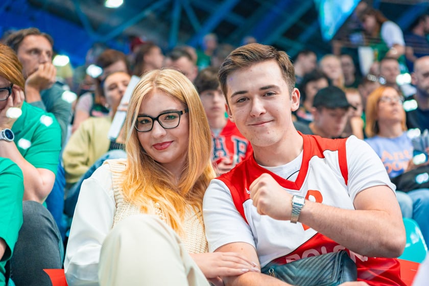 Kibice na meczu Śląska Wrocław z drużyną Arriva Polski Cukier Toruń w Orbicie