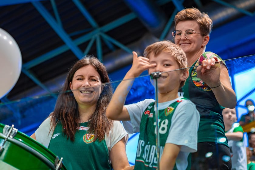 Kibice na meczu Śląska Wrocław z drużyną Arriva Polski Cukier Toruń w Orbicie